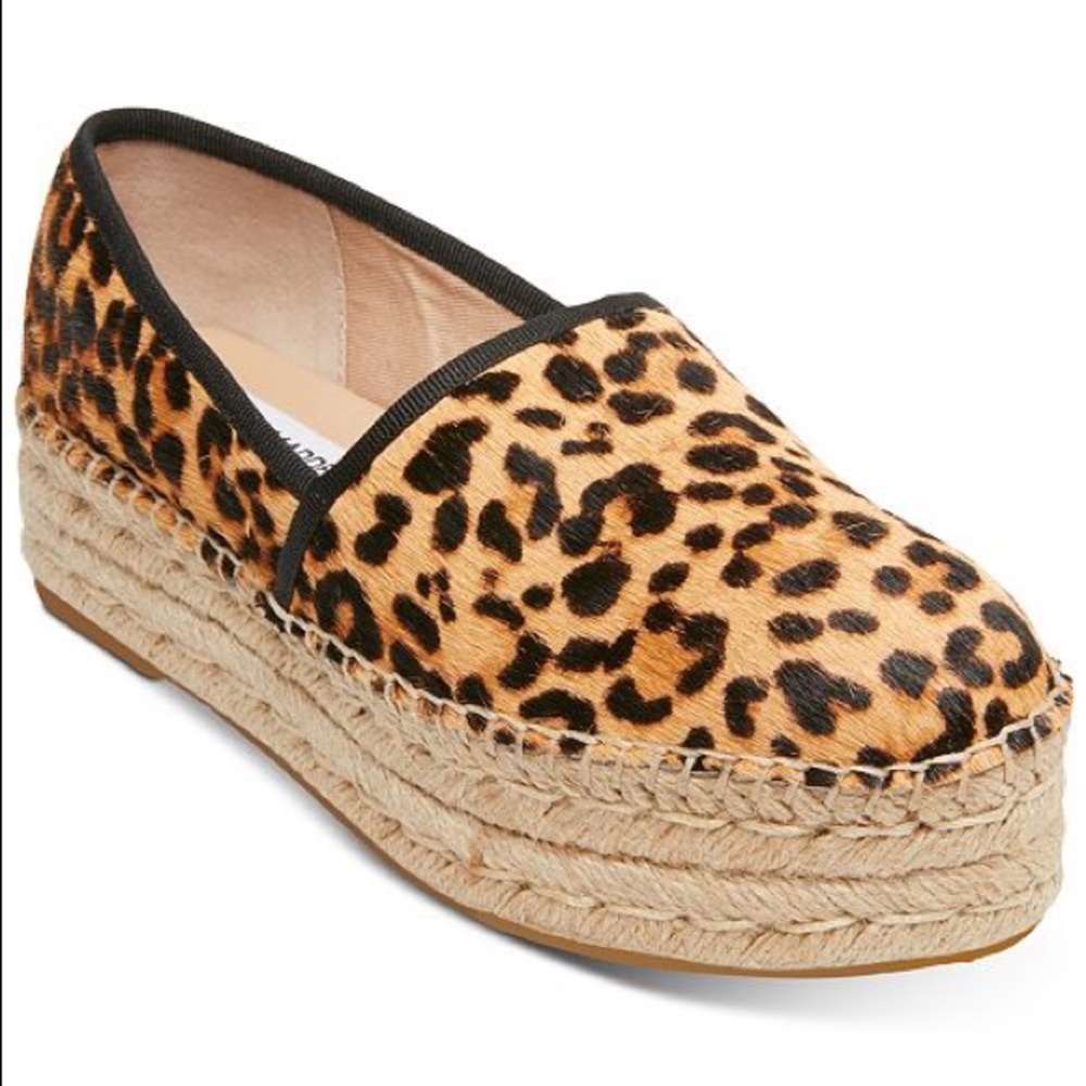 Steve Madden leopard platform espadrille sneakers
